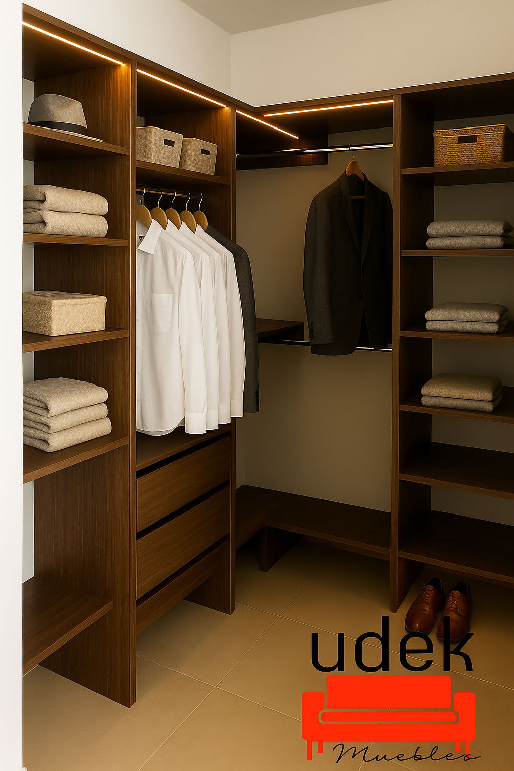 Habitación con closet moderno